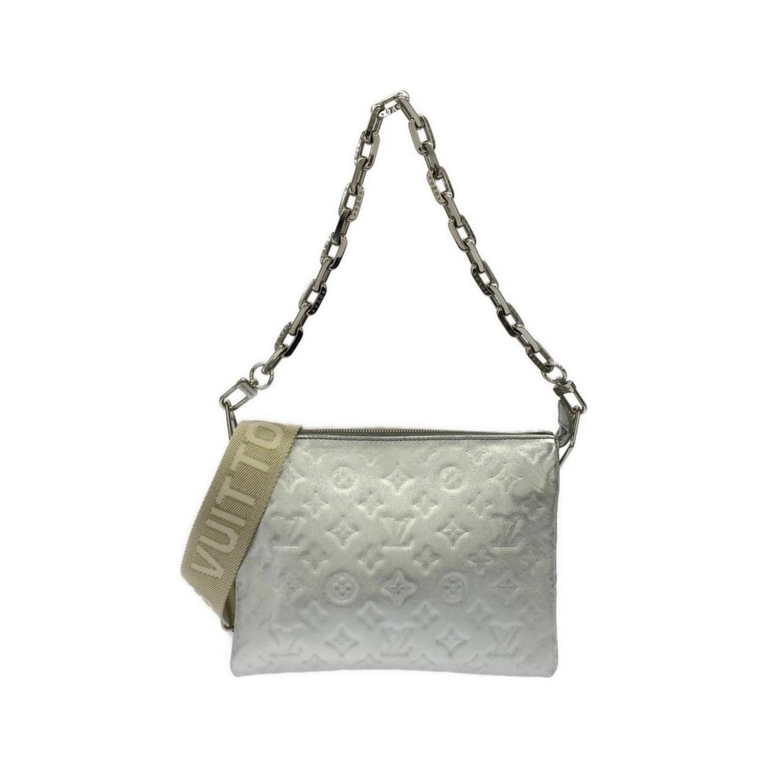 Louis Vuitton Coussin PM M57913 Shoulder Bag: --- Catalog ---Category: SizeSize (HxWxD): 20cm x 26cm x 8cm / 7.87'' x 10.23'' x 3.14''Category: DesignType: Shoulder bagColor: SilverGender: Women,MenMaterial: Leather Leather/Fur Type: LambskinCate