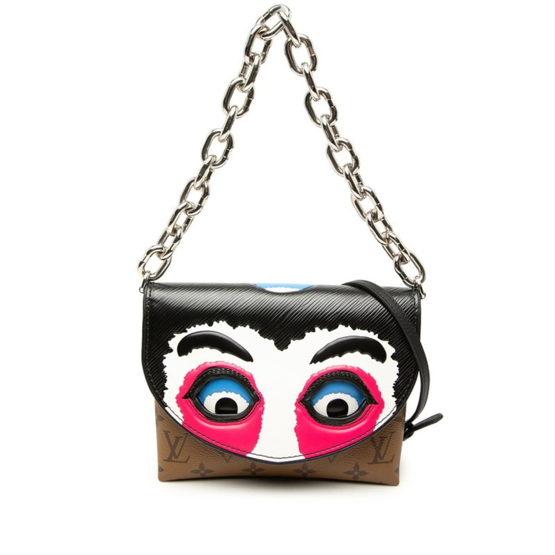 Louis Vuitton x Kansai Yamamoto Monogram Epi Pochette Kabuki Mask Chain Handbag Shoulder Bag 2WAY: --- Catalog ---Category: SizeStrap Drop: 58cm / 22.83''Handle Drop: 18.00cm / 7.09''Size (HxWxD): 15.5cm x 19cm x 5.5cm / 6.1'' x 7.48'' x 2.16''Category: DesignType: Handbag, Pochette, Shoulder bagCo