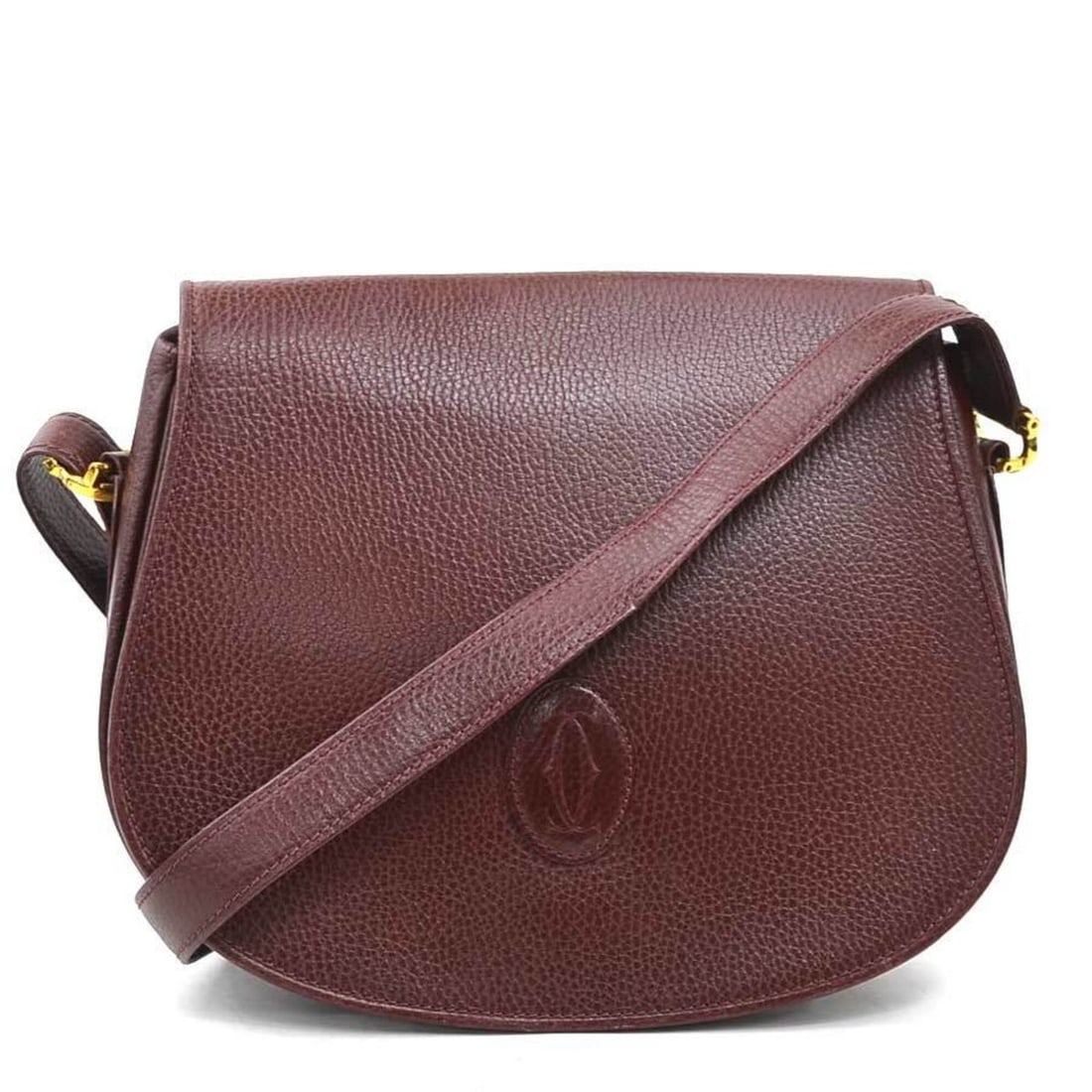 Cartier CARTIER Shoulder Bag Leather Burgundy Gold Women's e62185r (1 of 17)