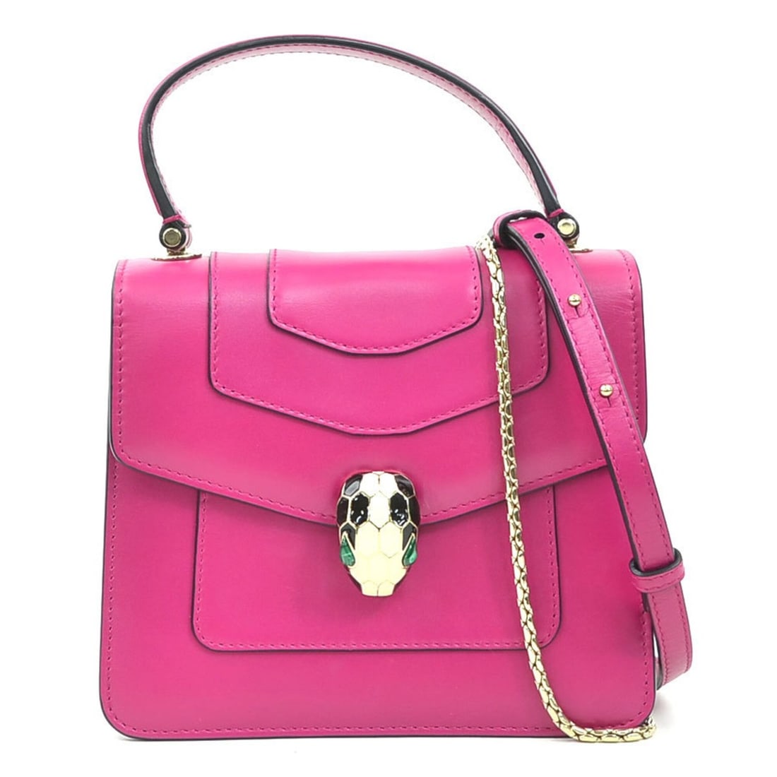 Bulgari BVLGARI Serpenti Forever Leather Handbag Shoulder Bag, Magenta Gold, Women's e62184c: --- Catalog ---Category: SizeSize (HxWxD): 16cm x 18.5cm x 5.5cm / 6.29'' x 7.28'' x 2.16''Category: DesignType: Handbag, Shoulder bagColor: PinkGender: WomenMaterial: Leather Category: GeneralBrand: 