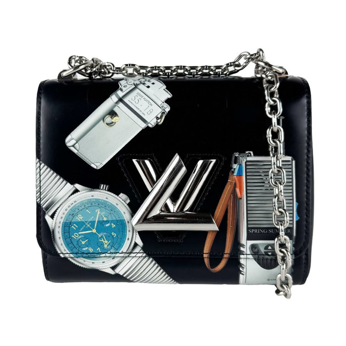 Louis Vuitton Twist PM Shoulder Bag, Leather, Black Multicolor Silver, Women's, z10739: --- Catalog ---Category: SizeSize (HxWxD): 15cm x 19cm x 8cm / 5.9'' x 7.48'' x 3.14''Category: DesignType: Shoulder bagColor: Black, Multi-colorGender: WomenMaterial: Leather Category: GeneralBrand: 