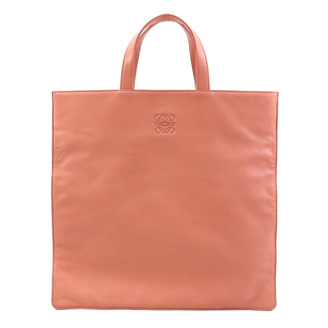 Loewe handbag/tote bag, Anagram pattern, leather, salmon pink, women's, e62181a: --- Catalog ---Category: SizeSize (HxWxD): 32cm x 33cm / 12.59'' x 12.99''Category: DesignType: Handbag, Tote bagColor: Salmon pinkGender: WomenMaterial: Leather Category: GeneralBrand: LoeweCountry o