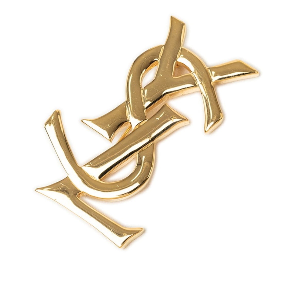 Yves Saint Laurent Saint Laurent YSL logo brooch, gold plated, women's.: --- Catalog ---Category: SizeSize (HxWxD): 5.41cm x 3.48cm / 2.12'' x 1.37''Category: DesignType: BroochColor: GoldGender: WomenCategory: GeneralBrand: Yves Saint Laurent--- Item List ---Section: Cond