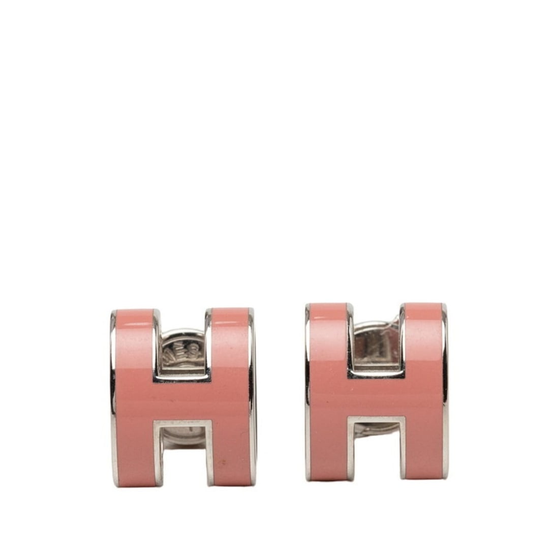Hermes Mini Pop H Earrings, Silver and Pink Metal, Women's: --- Catalog ---Category: SizeSize (HxWxD): 9.50mm x 11.90mm / 0.37'' x 0.47''Category: DesignType: Stud earringsColor: Pink, SilverGender: WomenMaterial: MetalCategory: GeneralBrand: Hermes--- Item Li