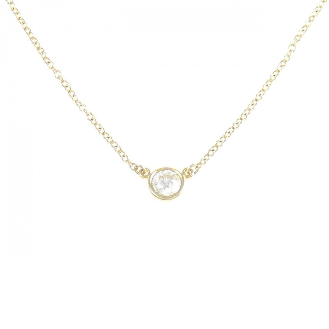 Tiffany & Co. By the Yard Necklace 0.23CT H IF EXT: --- Catalog ---Category: SizePendant Size: 4.9mm / 0.19''Neck Circumference: 41 cm / 16.14''Category: DesignGender: WomenMaterial: Yellow gold (18K)Necklace Type: NecklaceCategory: GeneralBrand: Tiffa