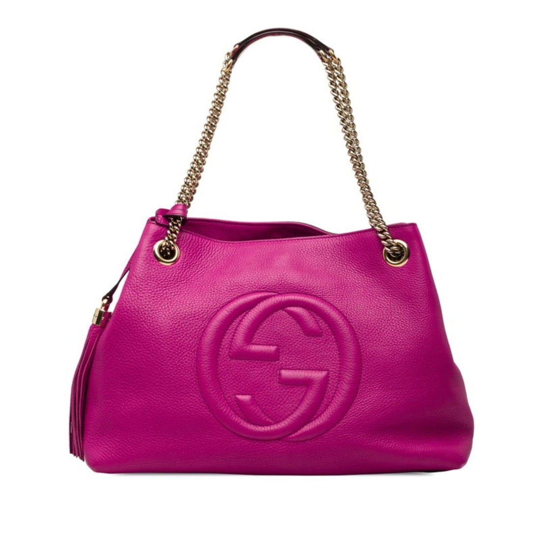Gucci Interlocking G Soho Fringe Chain Shoulder Bag 308982 Pink Leather Women's GUCCI: --- Catalog ---Category: SizeSize (HxWxD): 26cm x 38cm x 15cm / 10.23'' x 14.96'' x 5.9''Category: DesignType: Shoulder bagColor: PinkGender: WomenMaterial: Leather Category: GeneralMPN: 308982Brand: 