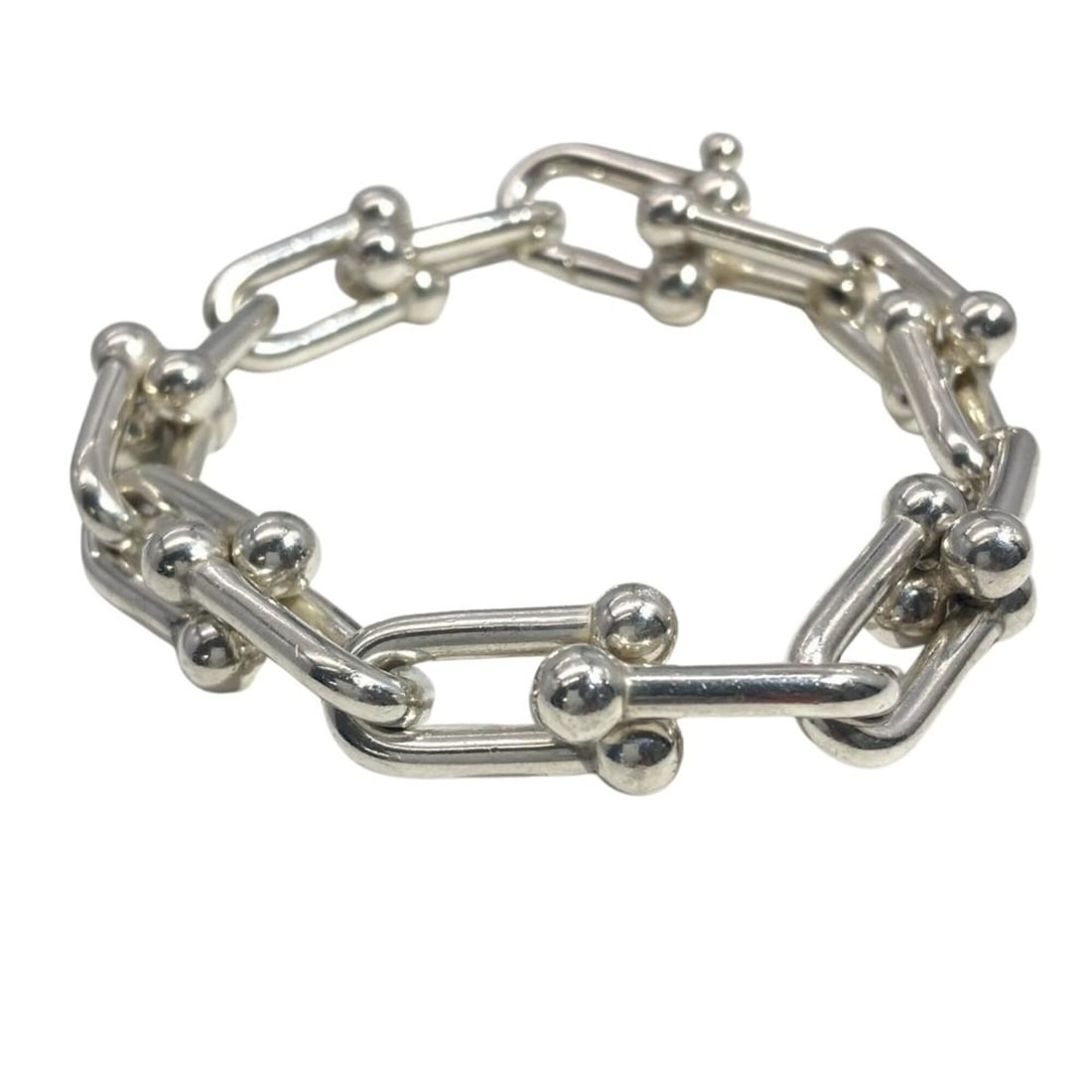 Tiffany & Co. Hardware Large Link Bracelet, SV925, 62.9g, 14 links, for men and women. (1 of 13)