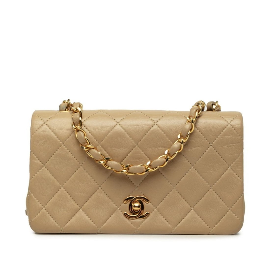 Chanel Coco Mark Matelassé Chain Shoulder Bag, Beige Lambskin, Women's CHANEL (1 of 9)