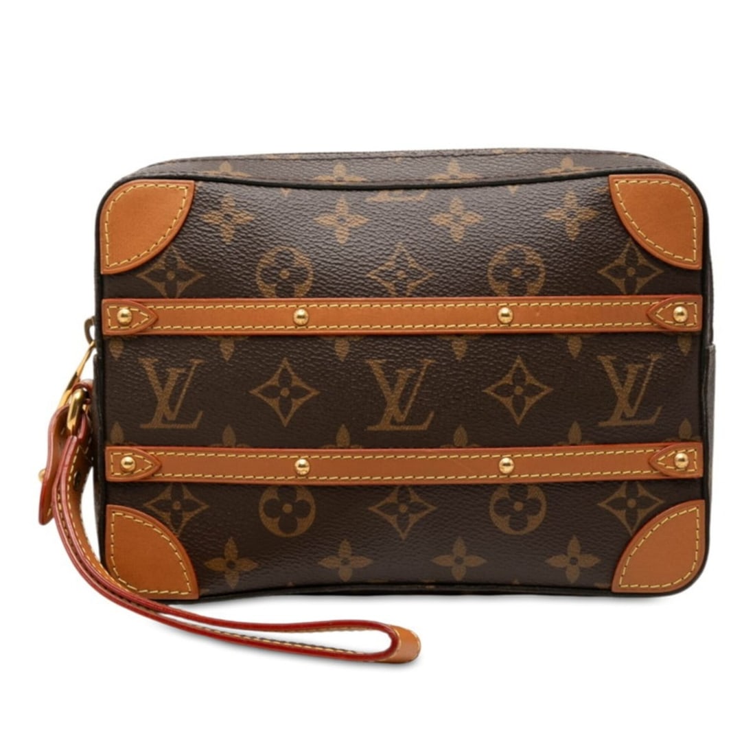 Louis Vuitton Monogram Legacy Soft Trunk Pochette Clutch Bag, Second M44779, Brown Leather, Women's,: --- Catalog ---Category: SizeSize (HxWxD): 14.5cm x 20.5cm x 4.5cm / 5.7'' x 8.07'' x 1.77''Category: DesignType: Clutch bagColor: Brown, MonogramGender: WomenMaterial: Monogram Category: GeneralMPN: 