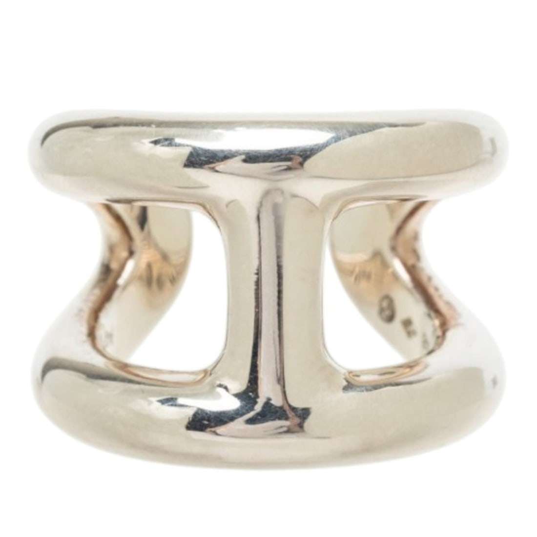 Hermes Osmo's GM Ring, Size 48, Sterling Silver (SV925), Women's. (1 of 10)