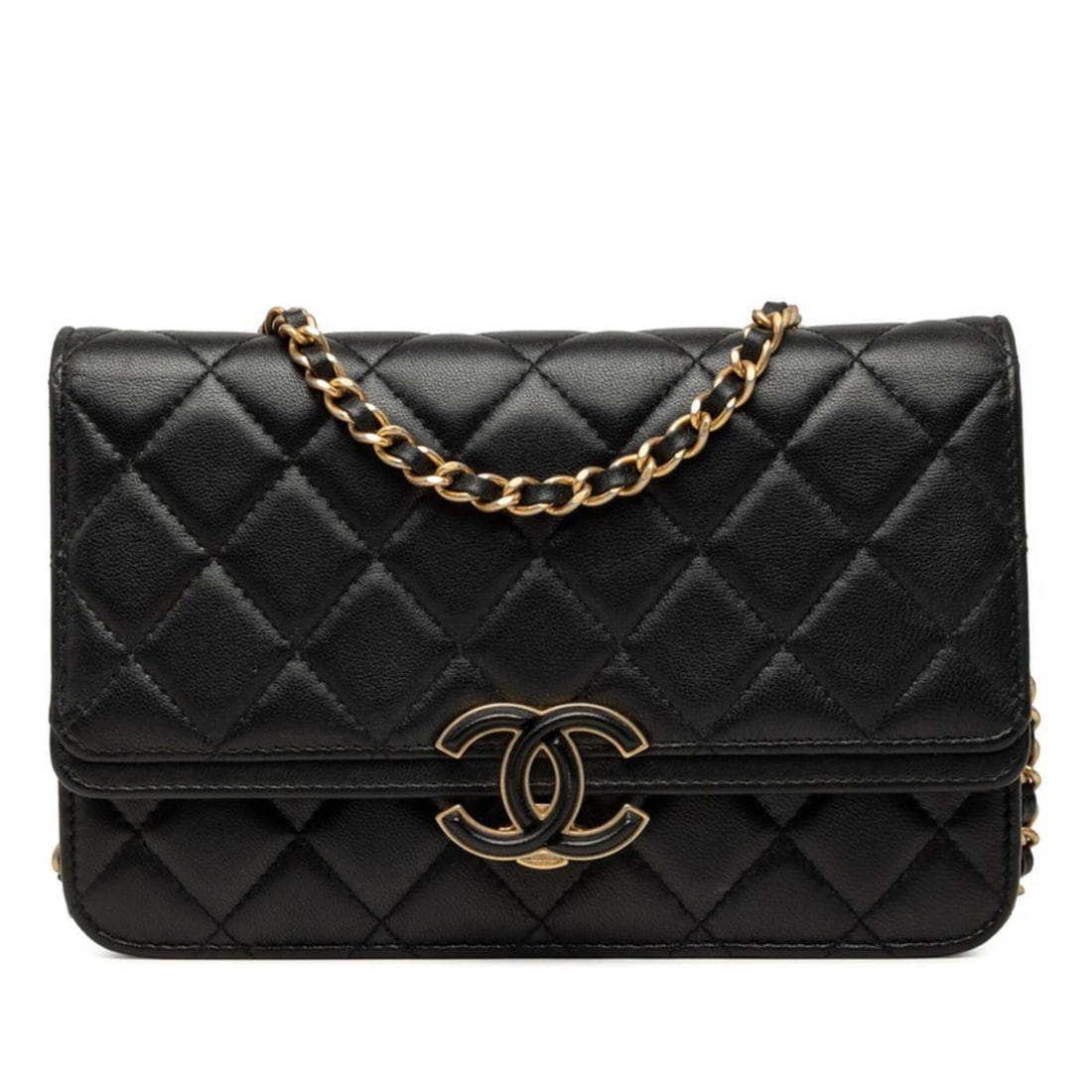 Chanel Coco Mark Matelassé Chain Wallet Shoulder Bag Black Gold Lambskin Women's CHANEL: --- Catalog ---Category: SizeSize (HxWxD): 13cm x 19cm x 4cm / 5.11'' x 7.48'' x 1.57''Category: DesignType: Shoulder bagColor: BlackGender: WomenCategory: GeneralBrand: Chanel--- Item List ---Section