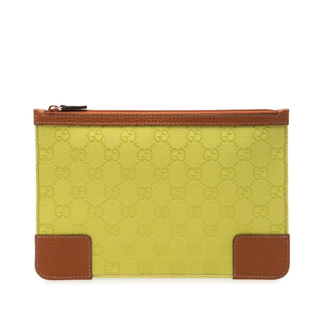 Gucci GG Canvas Clutch Bag, Second Handbag, Pouch, 150415, Green/Brown Leather, Women's, GUCCI: --- Catalog ---Category: SizeSize (HxWxD): 15cm x 22.5cm x 5.00mm / 5.9'' x 8.85'' x 0.19''Category: DesignType: Clutch bag, Handbag, PouchColor: Brown, GreenGender: WomenMaterial: GG canvas Category: