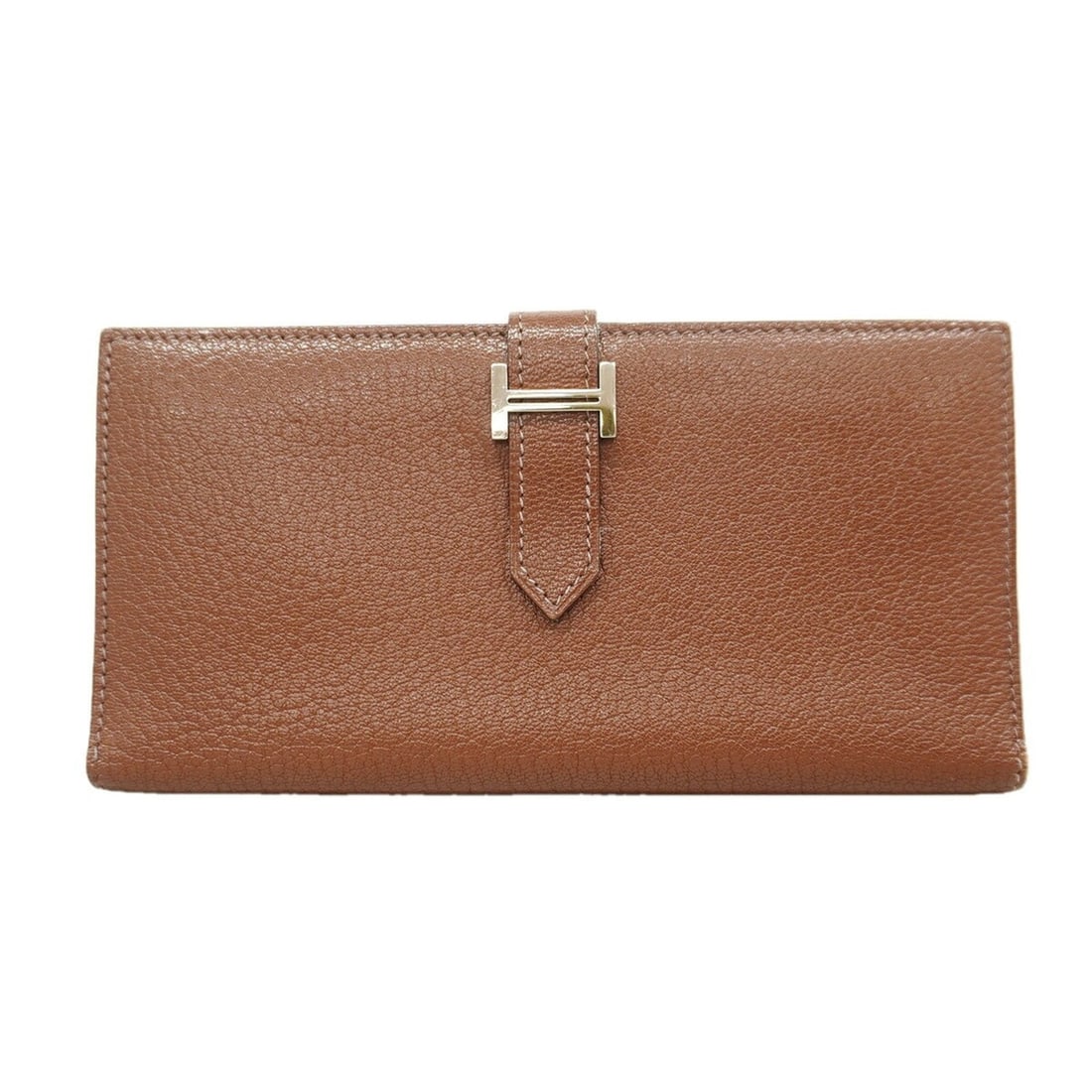 Hermes Bearn Chevre Mysore Long Wallet, Marron, ?I Stamp, Men's/Women's: --- Catalog ---Category: SizeSize (HxWxD): 9.5cm x 18cm x 1cm / 3.74'' x 7.08'' x 0.39''Category: DesignType: Long wallet (bi-fold)Color: MarronGender: Men,WomenMaterial: Chevre myzore leather Categor