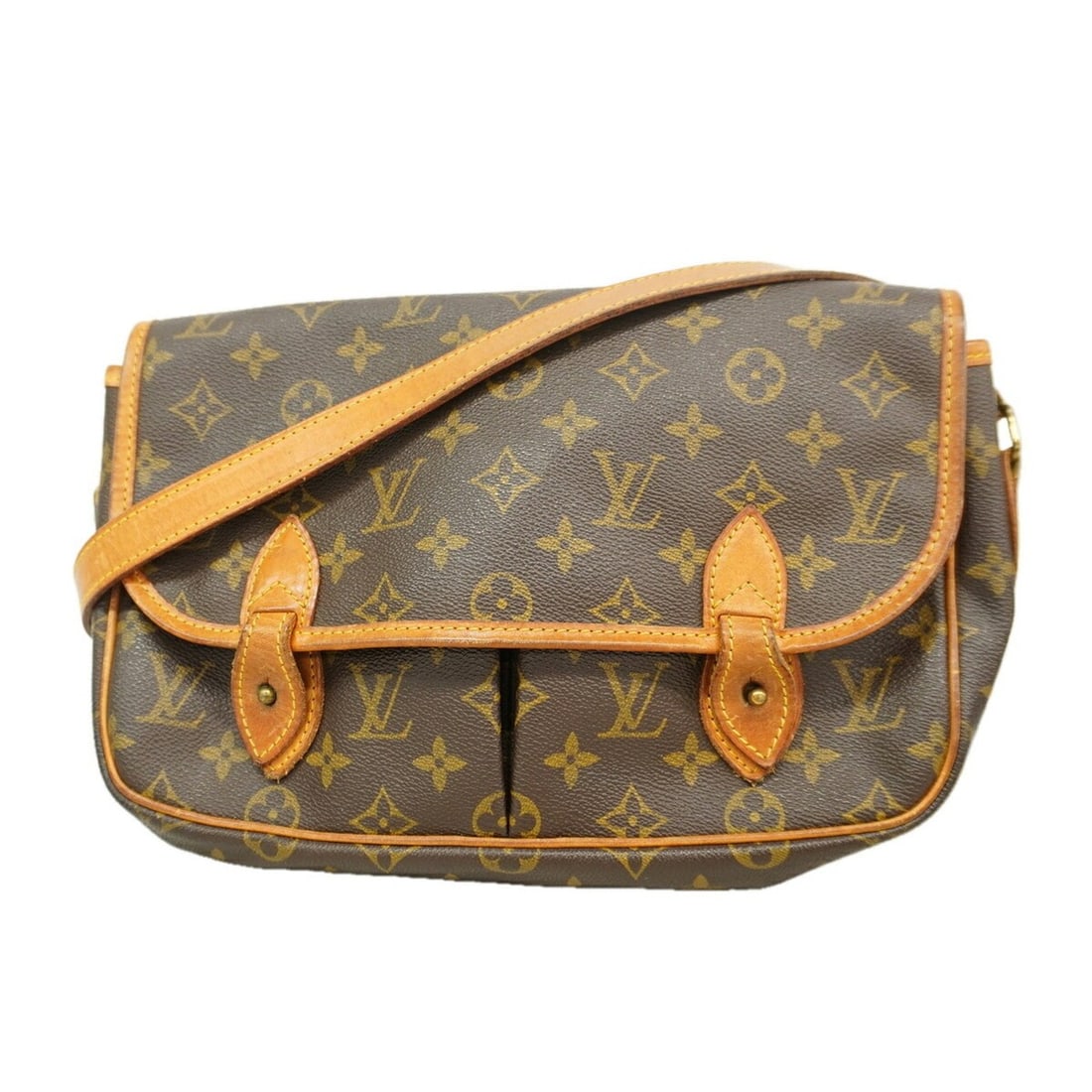 Louis Vuitton Monogram Gibeciere MM Shoulder Bag M42247 Brown Women's (1 of 12)