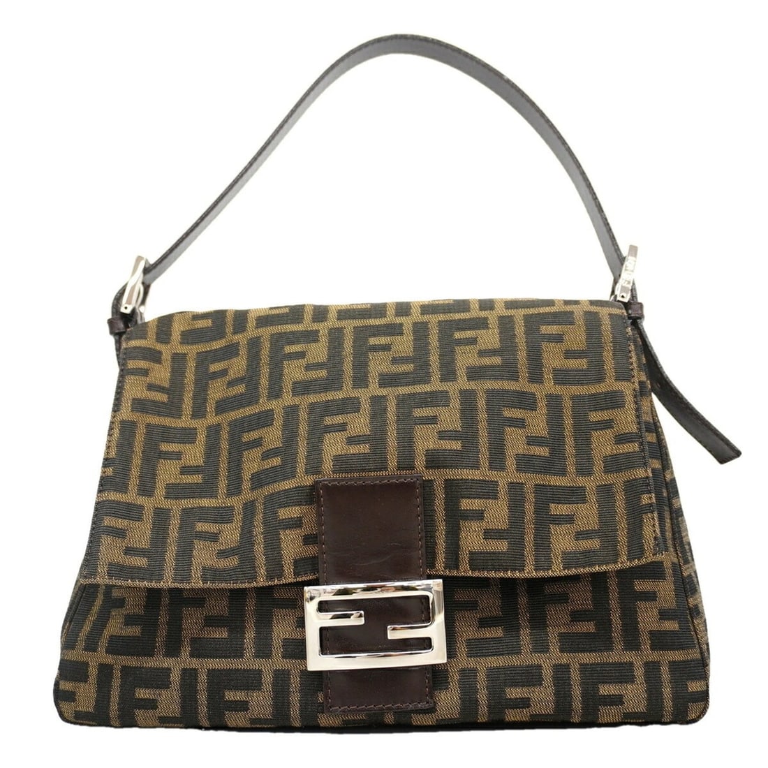 Fendi Zucca Mamma Bucket Nylon Canvas Handbag, Brown, Women's: --- Catalog ---Category: SizeSize (HxWxD): 24cm x 29cm x 12cm / 9.44'' x 11.41'' x 4.72''Category: DesignType: HandbagColor: BrownGender: WomenMaterial: Nylon canvas Hardware Color: SilverCategory: Ge