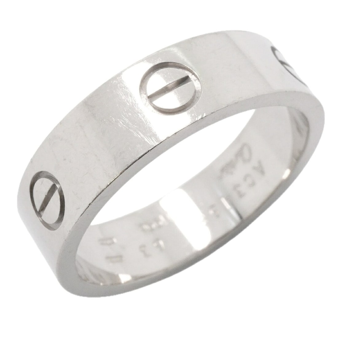 Cartier Love Ring, 18K White Gold, Size 63, Men's: --- Catalog ---Category: SizeUS Size: 11Brand Size: 63Category: DesignType: Band ringGender: MenMaterial: White gold (18K)Category: GeneralBrand: Cartier--- Item List ---Section: ConditionRanking: Ran