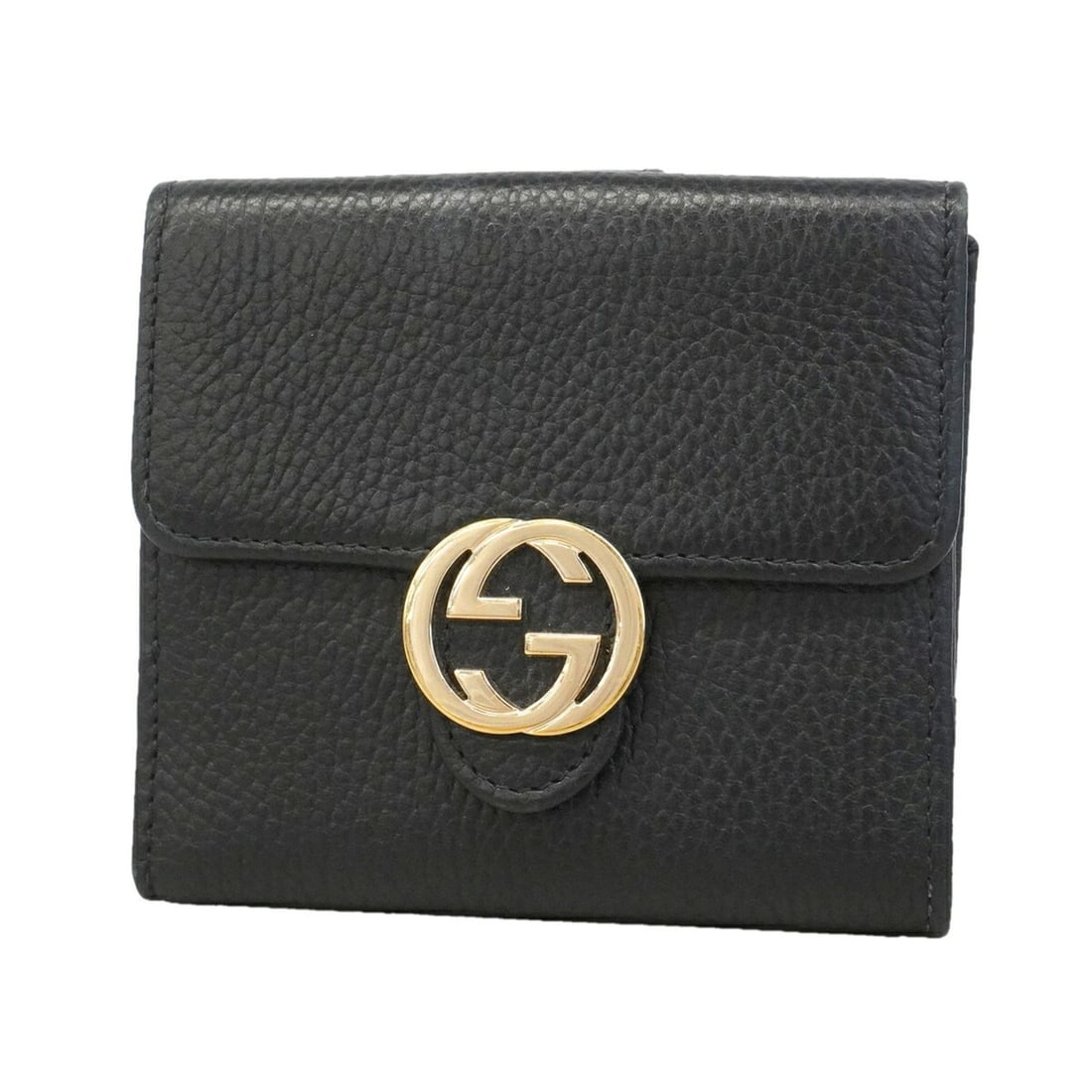 Gucci Interlocking G Wallet 615525 Leather Black Women's (1 of 15)