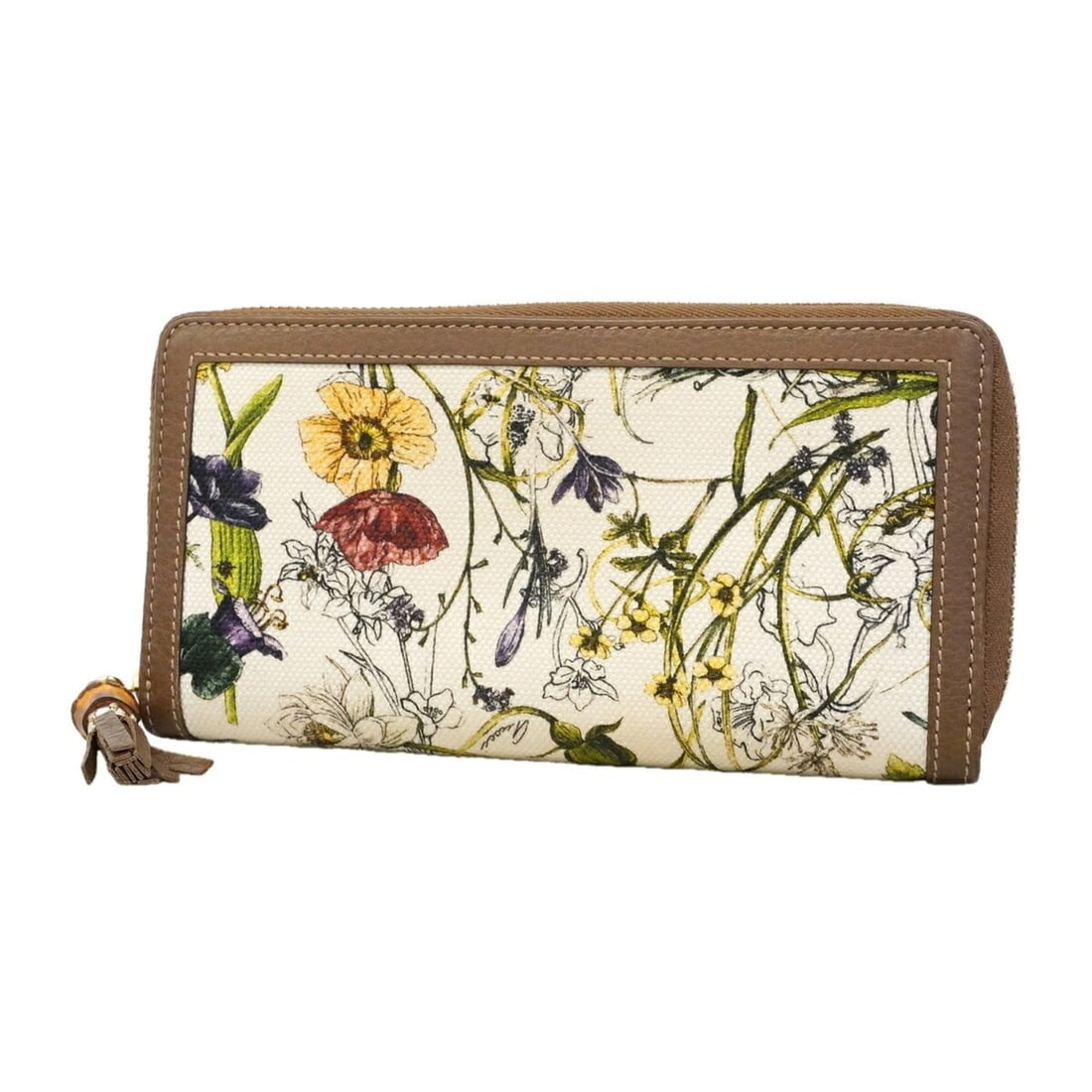 Gucci long wallet, Bamboo Flora, 307984, canvas, brown.: --- Catalog ---Category: SizeSize (HxWxD): 10cm x 18.5cm x 2cm / 3.93'' x 7.28'' x 0.78''Category: DesignType: Long wallet (bi-fold)Color: BrownMaterial: Canvas Category: GeneralMPN: 307984Brand: Gucc