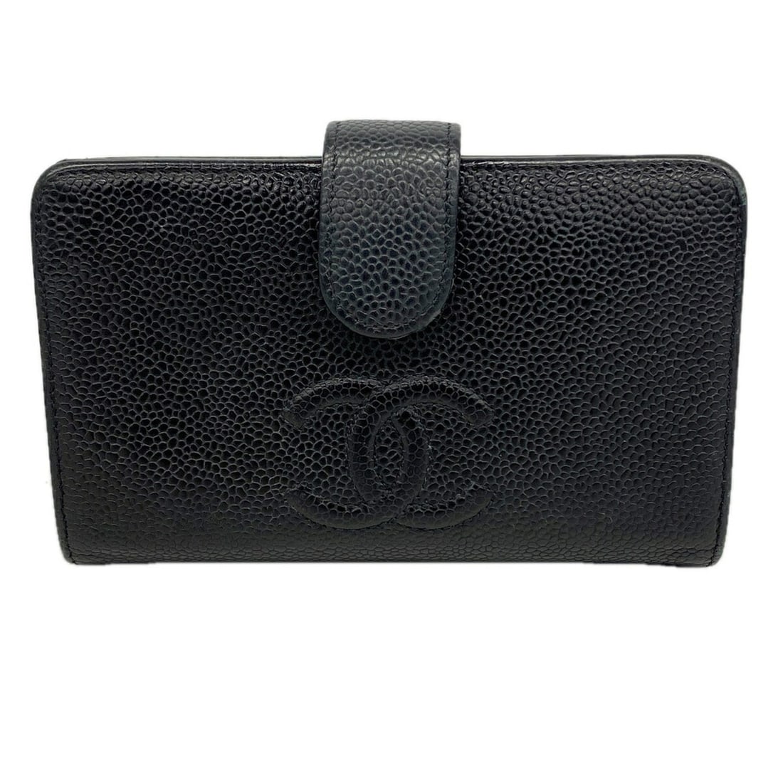 Chanel wallet, caviar leather, black, women's, P3455245: --- Catalog ---Category: SizeSize (HxWxD): 10cm x 15cm x 3cm / 3.93'' x 5.9'' x 1.18''Category: DesignType: Wallet (bi-fold)Color: BlackGender: WomenMaterial: Grained Calfskin Category: GeneralBrand: 