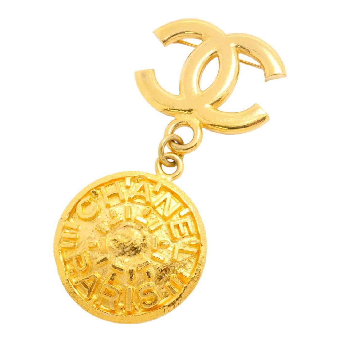 Chanel Brooch, Coco Mark, Circle, GP Plated Gold, Women's, P3364903