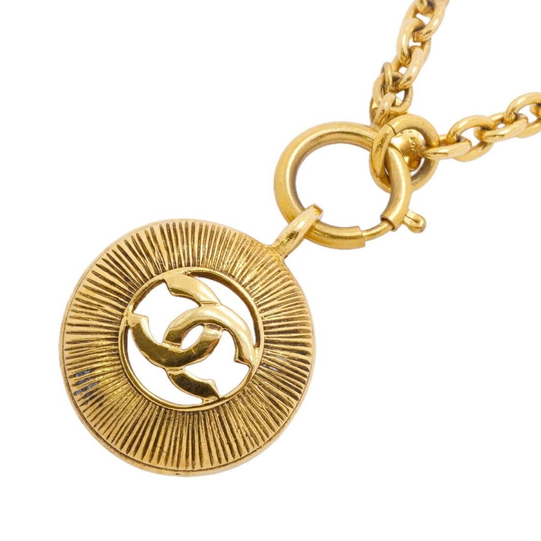 Chanel Necklace, Coco Mark Circle, GP Plated Gold, Women's P3364901: --- Catalog ---Category: SizePendant Size: 40mm x 31.2mm / 1.57'' x 1.22''Neck Circumference: 59 cm / 23.22''Category: DesignColor: GoldGender: WomenMaterial: Gold platingNecklace Type: NecklaceCatego