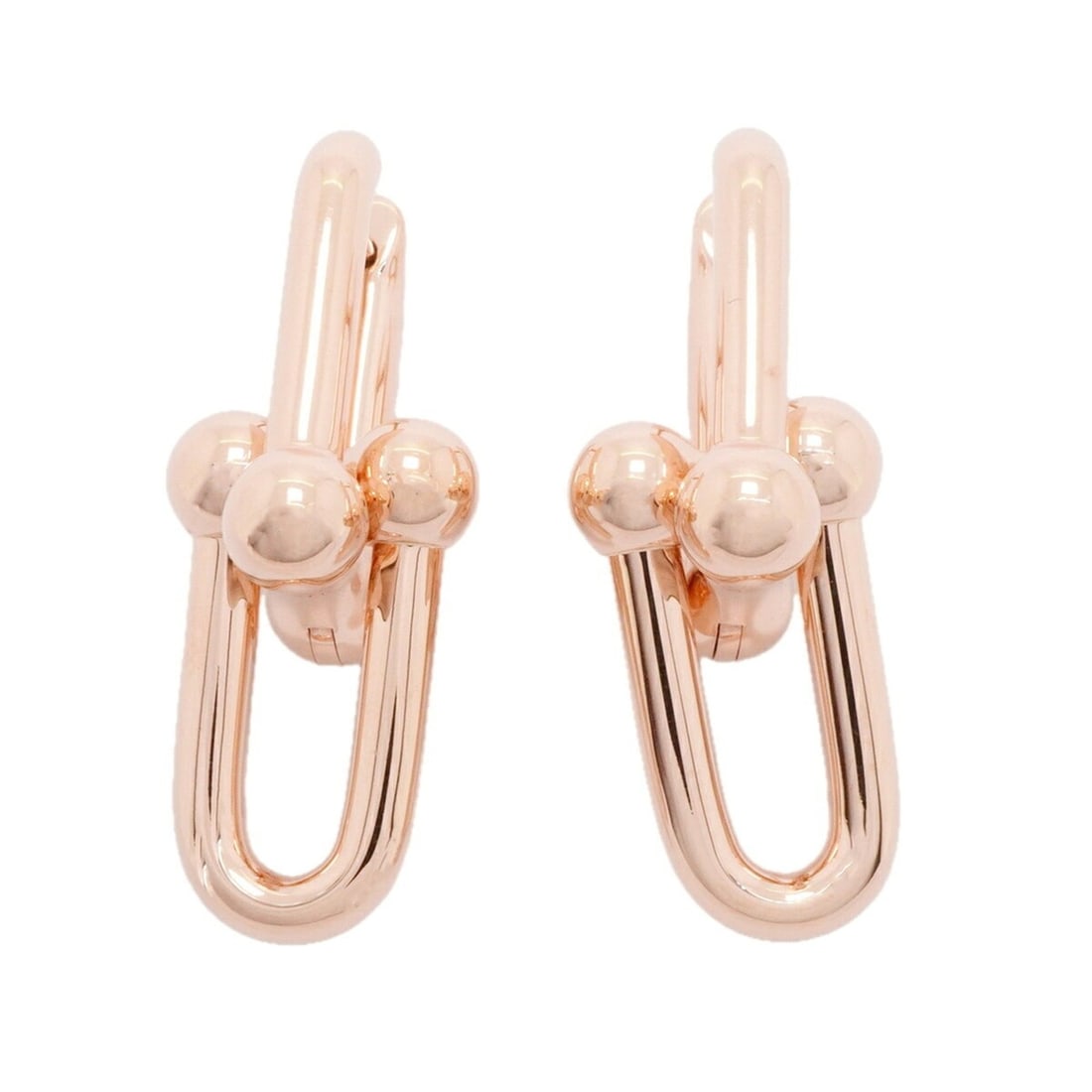 Tiffany & Co. Hardware Large Link Earrings, 18K Pink Gold, Women's: --- Catalog ---Category: SizeSize (HxWxD): 35.30mm x 13.30mm / 1.39'' x 0.52''Category: DesignType: Stud earringsGender: WomenMaterial: Pink gold (18K)Category: GeneralBrand: Tiffany--- Item List ---S