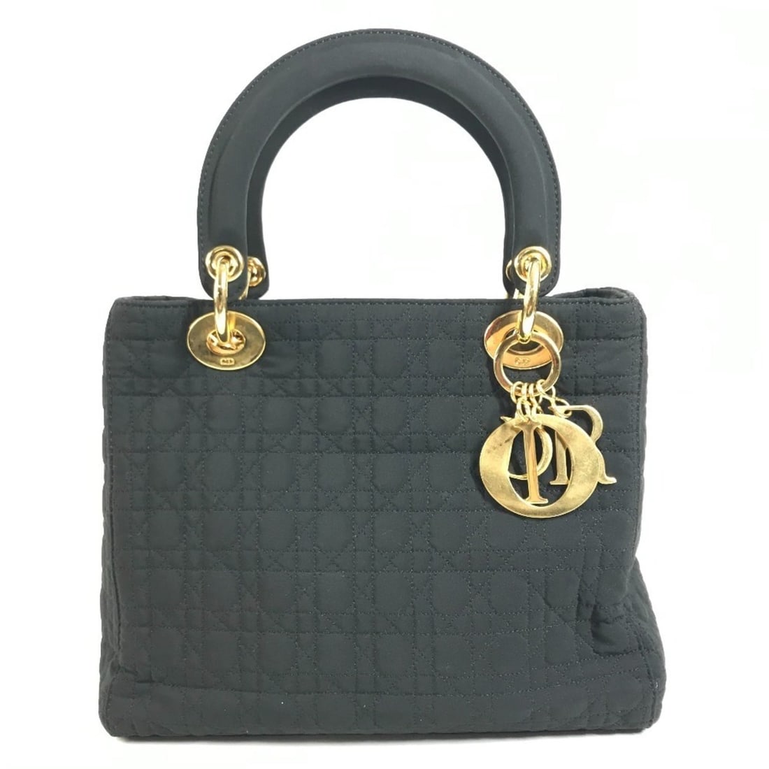 Christian Dior Dior Lady Cannage handbag, tote bag, nylon, black.: --- Catalog ---Category: SizeSize (HxWxD): 17cm x 23.5cm x 10.5cm / 6.69'' x 9.25'' x 4.13''Category: DesignType: Handbag, Tote bagColor: BlackGender: WomenMaterial: Nylon Category: GeneralBrand: Chri