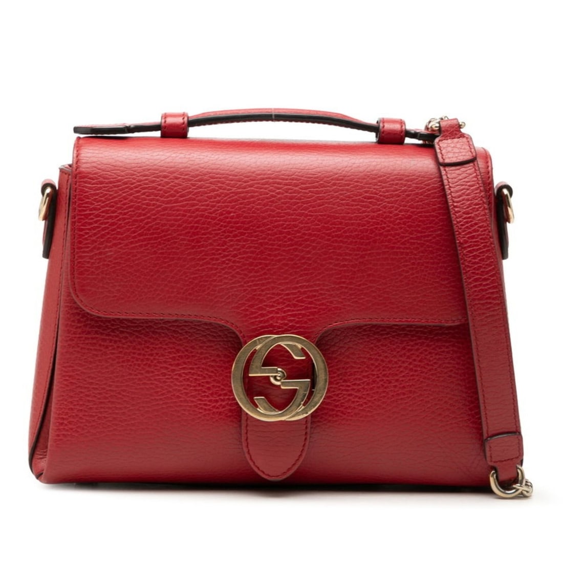 Gucci Interlocking G Handbag Shoulder Bag 2WAY 510302 Red Leather Women's GUCCI (1 of 6)