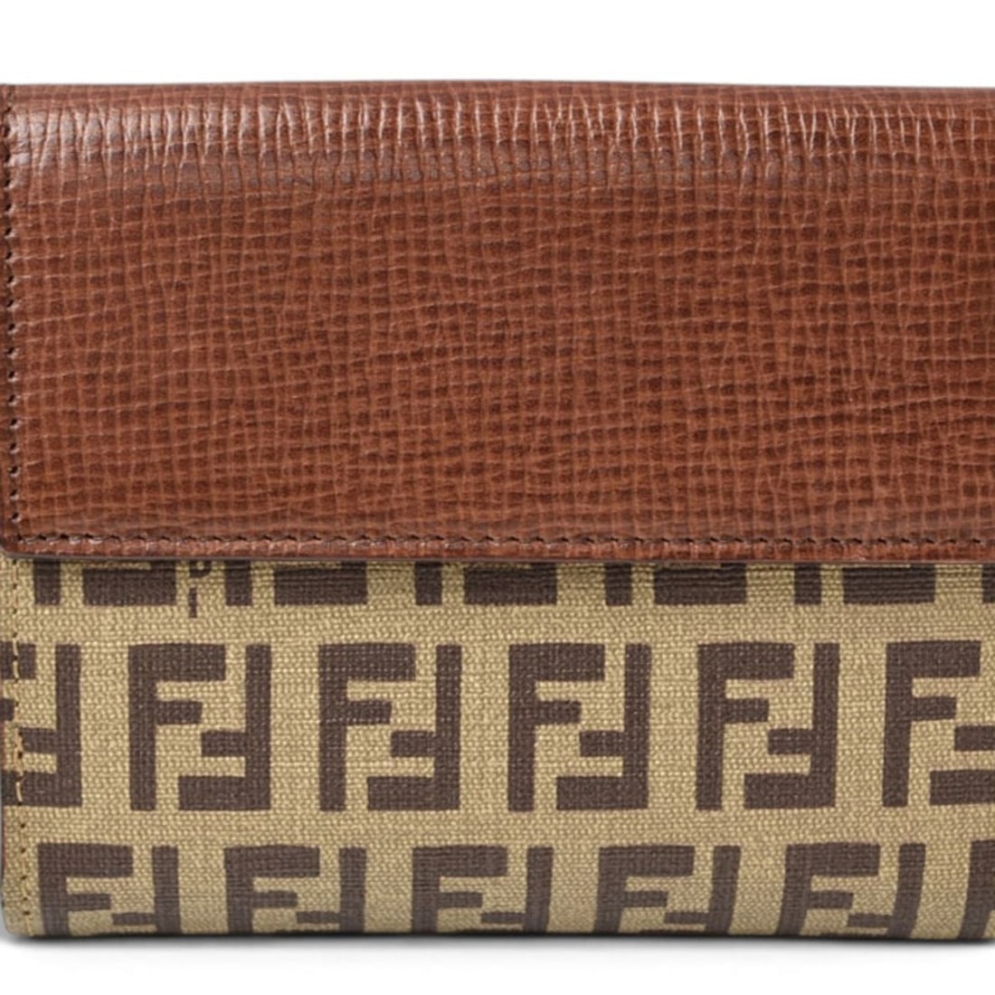 Fendi Bi-fold Wallet, FENDI Folding Wallet 8M0188 ZUCCA Pattern, Beige Brown (1 of 19)
