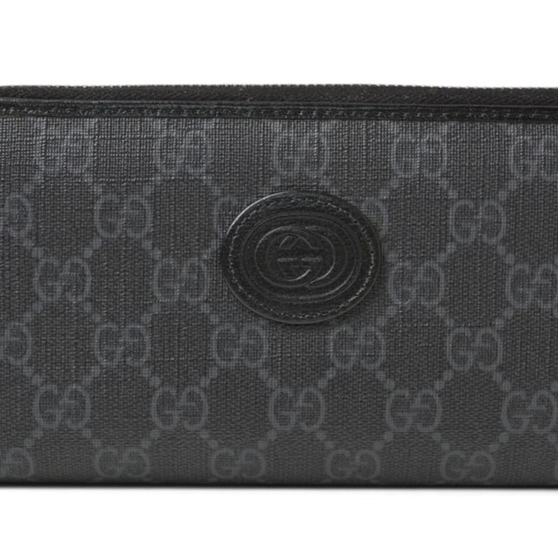 Gucci wallet 673003 Interlocking G GG Supreme long round gray black men's women's GUCCI (1 of 15)