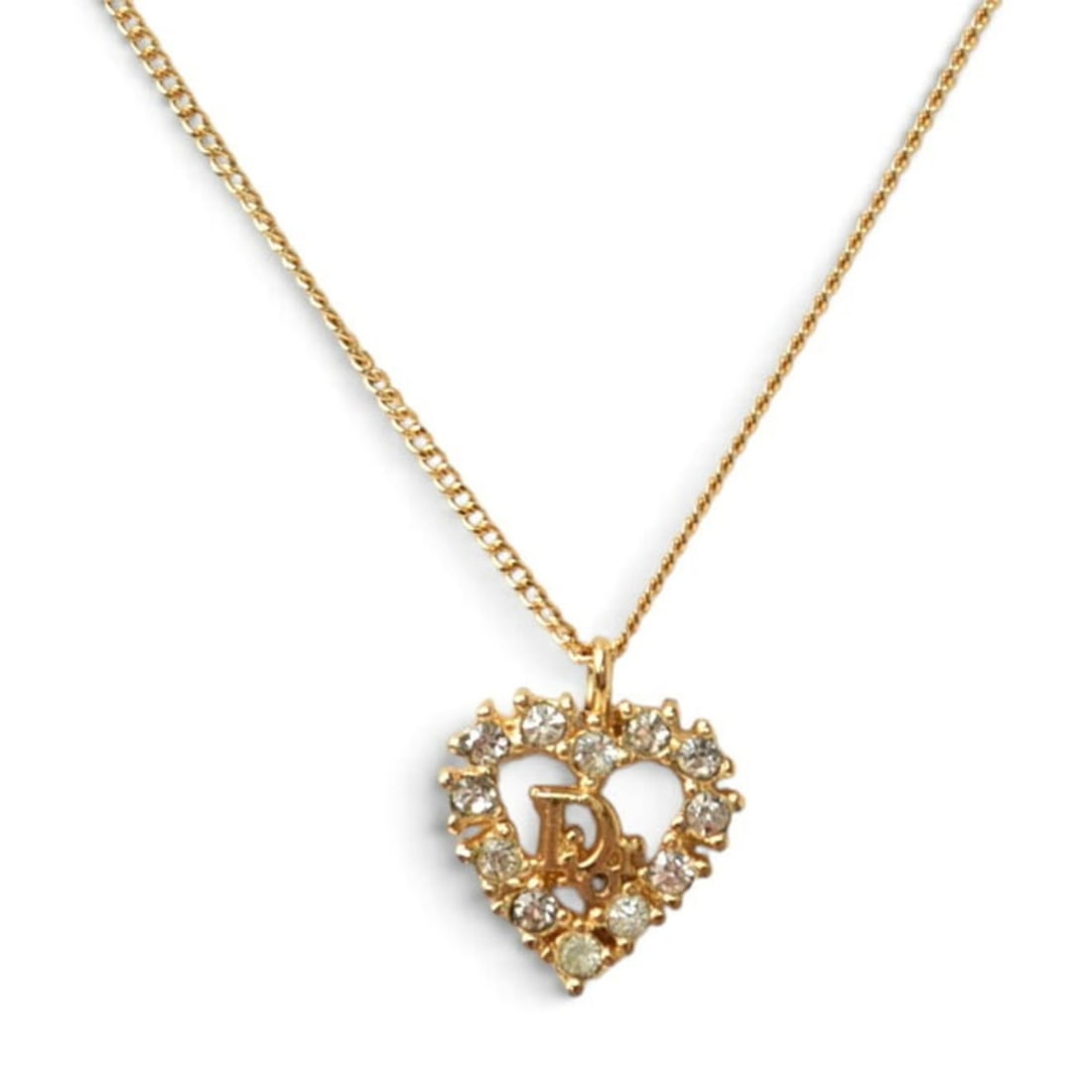 Christian Dior Necklace, Heart, Gold: --- Catalog ---Category: SizePendant Size: 13mm x 13mm / 0.51'' x 0.51''Neck Circumference: 42 cm / 16.53''Category: DesignColor: GoldStyle: CasualGender: Women,MenNecklace Type: NecklaceCategory: Gen