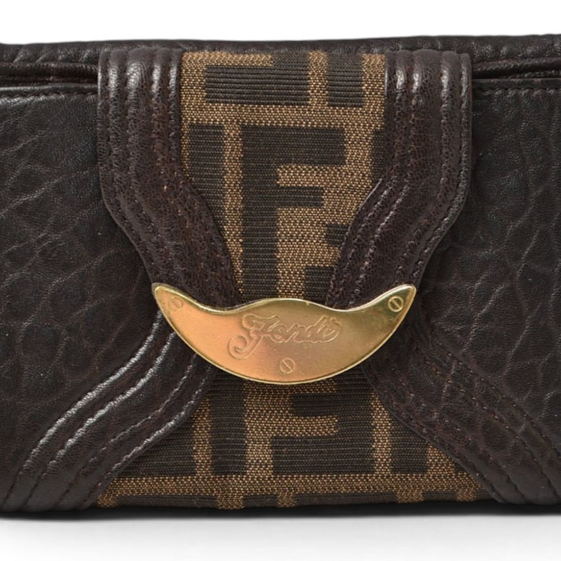 Fendi Wallet, FENDI Bi-fold Wallet 8M0160, Zucca Pattern, Brown Canvas Leather, Women's (1 of 13)