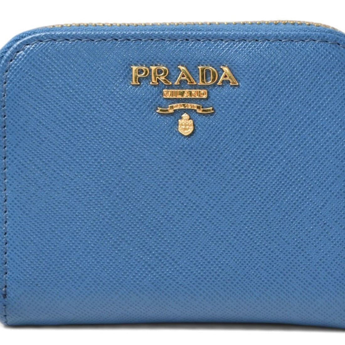 Prada coin case, purse, PRADA Saffiano embossed leather, COBALTO blue, 1MM268. (1 of 9)
