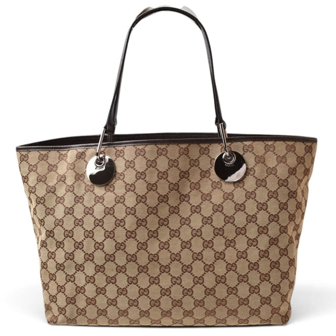 Gucci Tote Bag, GUCCI 120838, GG Canvas, Beige/Brown, Women's/Men's, A4 Size Compatible: --- Catalog ---Category: SizeSize (HxWxD): 26cm x 35cm x 15.5cm / 10.23'' x 13.77'' x 6.1''Category: DesignType: Tote bagColor: Beige, Beige brown, BrownGender: Men,WomenMaterial: GG canvas Category: 
