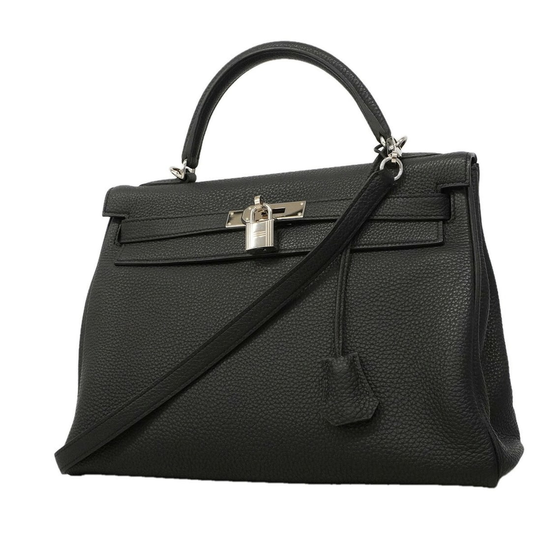 Hermes Kelly 32 Togo Leather Handbag, Black, X Stamp, 2-way Bag for Women (1 of 12)