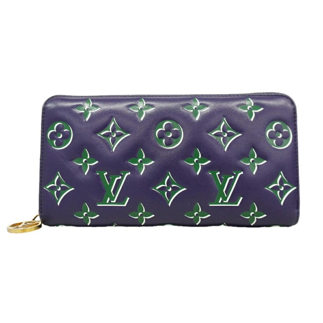Louis Vuitton Long Wallet, Coussin Zippy Wallet M82642, Navy Green, Men's/Women's: --- Catalog ---Category: SizeSize (HxWxD): 11cm x 19.5cm x 2.5cm / 4.33'' x 7.67'' x 0.98''Category: DesignType: Long wallet (bi-fold)Color: Green, NavyGender: Men,WomenCategory: GeneralMPN: M82642Bra