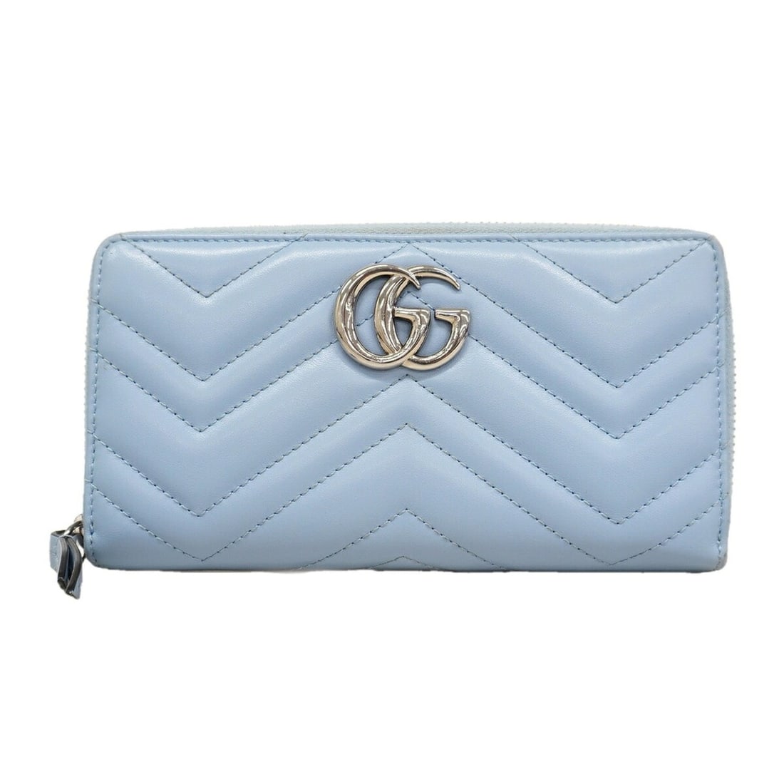 Gucci GG Marmont Leather Long Wallet 443123, Light Blue, Women's: --- Catalog ---Category: SizeSize (HxWxD): 10cm x 18.5cm x 2cm / 3.93'' x 7.28'' x 0.78''Category: DesignType: Long wallet (bi-fold)Color: Light blueGender: WomenMaterial: Leather Category: GeneralMPN