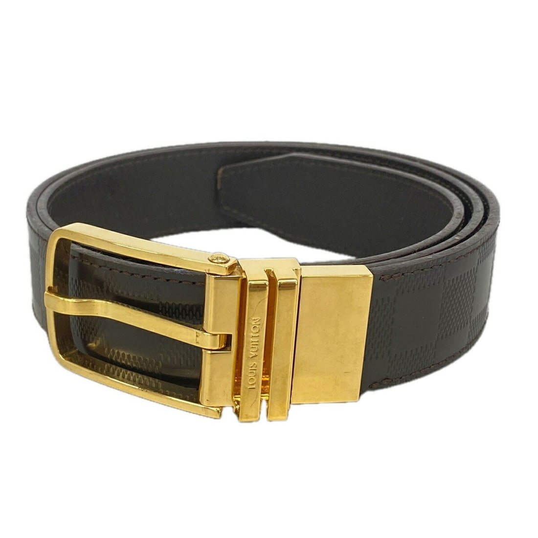 Louis Vuitton Damier Infini Boston Belt, M9675, Dark Brown, Men's: --- Catalog ---Category: SizeLength: 90.5cm - 100.5cm / 35.62'' - 39.56''Category: DesignType: Standard beltColor: Dark brownGender: MenCategory: GeneralMPN: M9675Brand: Louis Vuitton--- Item List ---