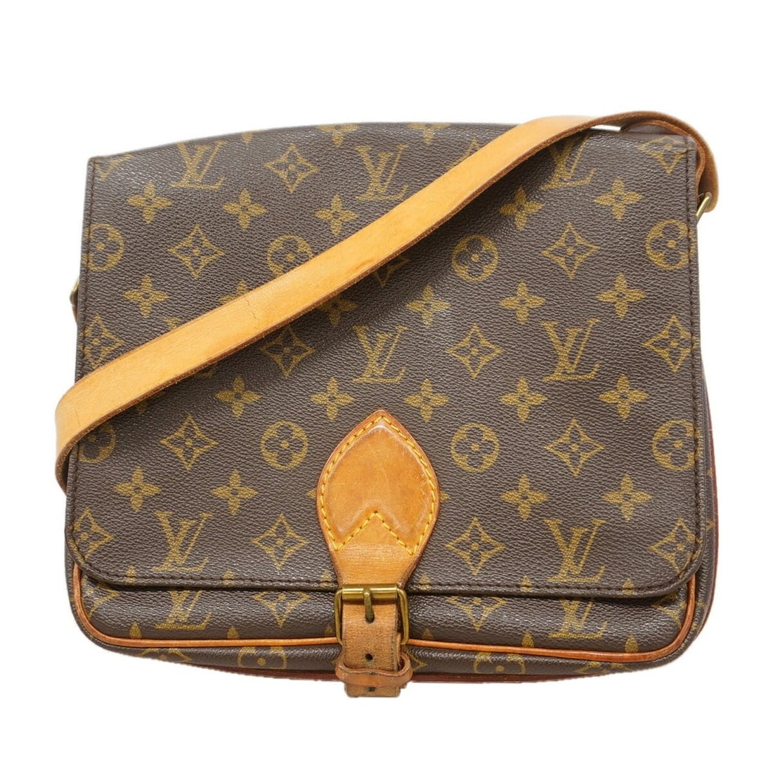 Louis Vuitton Monogram Cartouchiere GM Shoulder Bag M51252 Brown Women's
