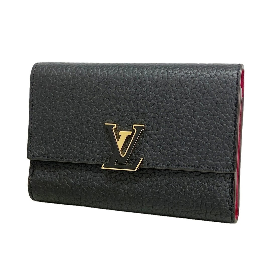 Louis Vuitton Tri-fold Wallet, Taurillon Leather, Portefeuille Capucines Compact, M62157, Noir Hot (1 of 7)