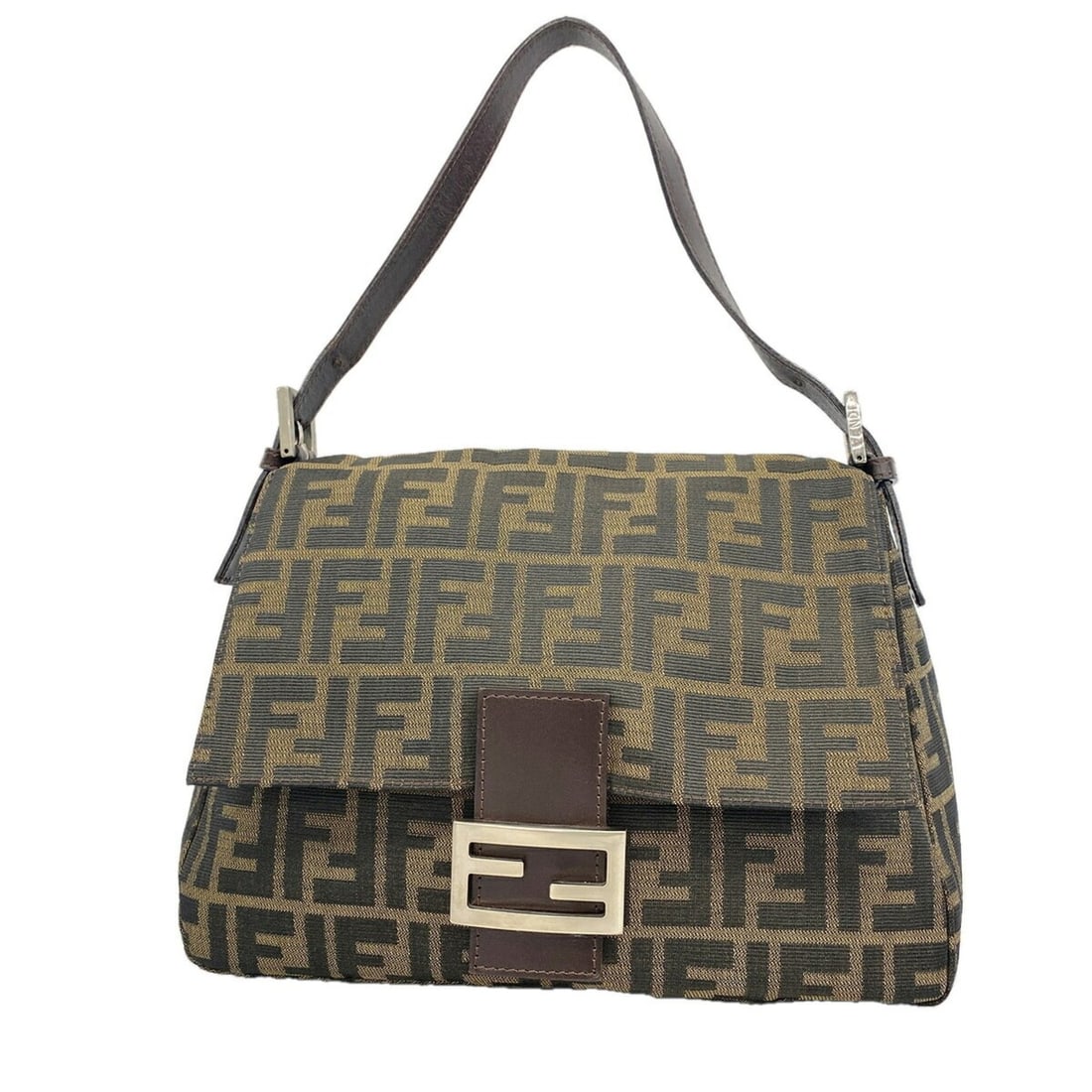 Fendi Zucca Mamma Bucket Nylon Canvas Handbag, Brown, Women's: --- Catalog ---Category: SizeSize (HxWxD): 23cm x 29cm x 11.5cm / 9.05'' x 11.41'' x 4.52''Category: DesignType: HandbagColor: BrownGender: WomenMaterial: Nylon canvas Hardware Color: SilverCategory: 