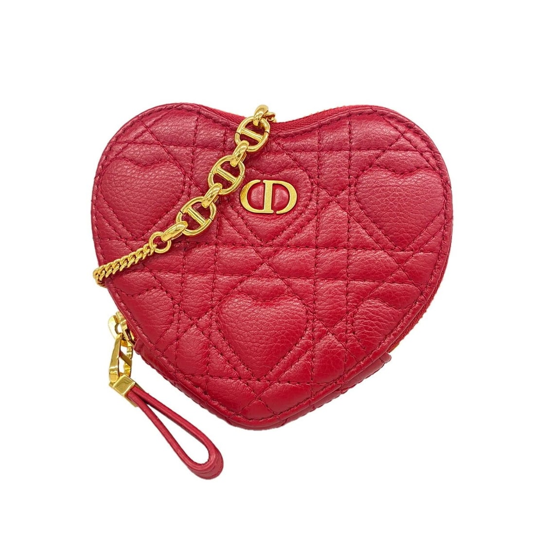 Christian Dior shoulder bag, Caro leather, red, women's.: --- Catalog ---Category: SizeSize (HxWxD): 9.5cm x 11.5cm x 2.5cm / 3.74'' x 4.52'' x 0.98''Category: DesignType: Shoulder bagColor: Red colorGender: WomenMaterial: Leather Hardware Color: GoldCategor
