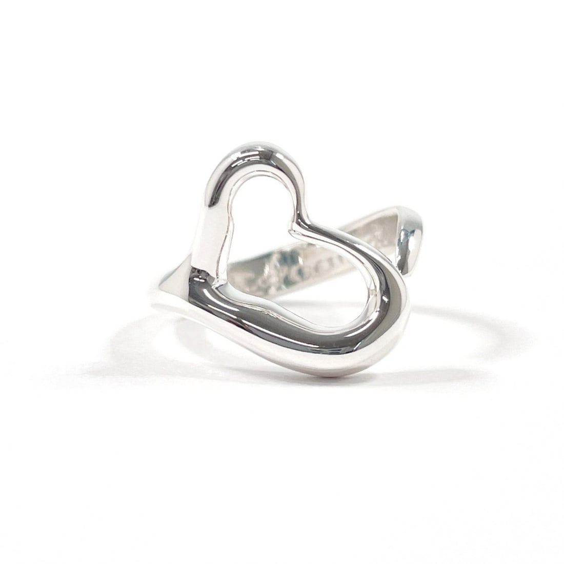 TIFFANY&Co. Tiffany Open Heart Elsa Peretti Ring, Sterling Silver 925, Size 9.5cm, Women's: --- Catalog ---Category: SizeJP Size: 9.5US Size: 5Category: DesignType: Band ringColor: SilverGender: WomenMaterial: Silver 925Category: GeneralBrand: Tiffany--- Item List ---Section: ConditionRankin