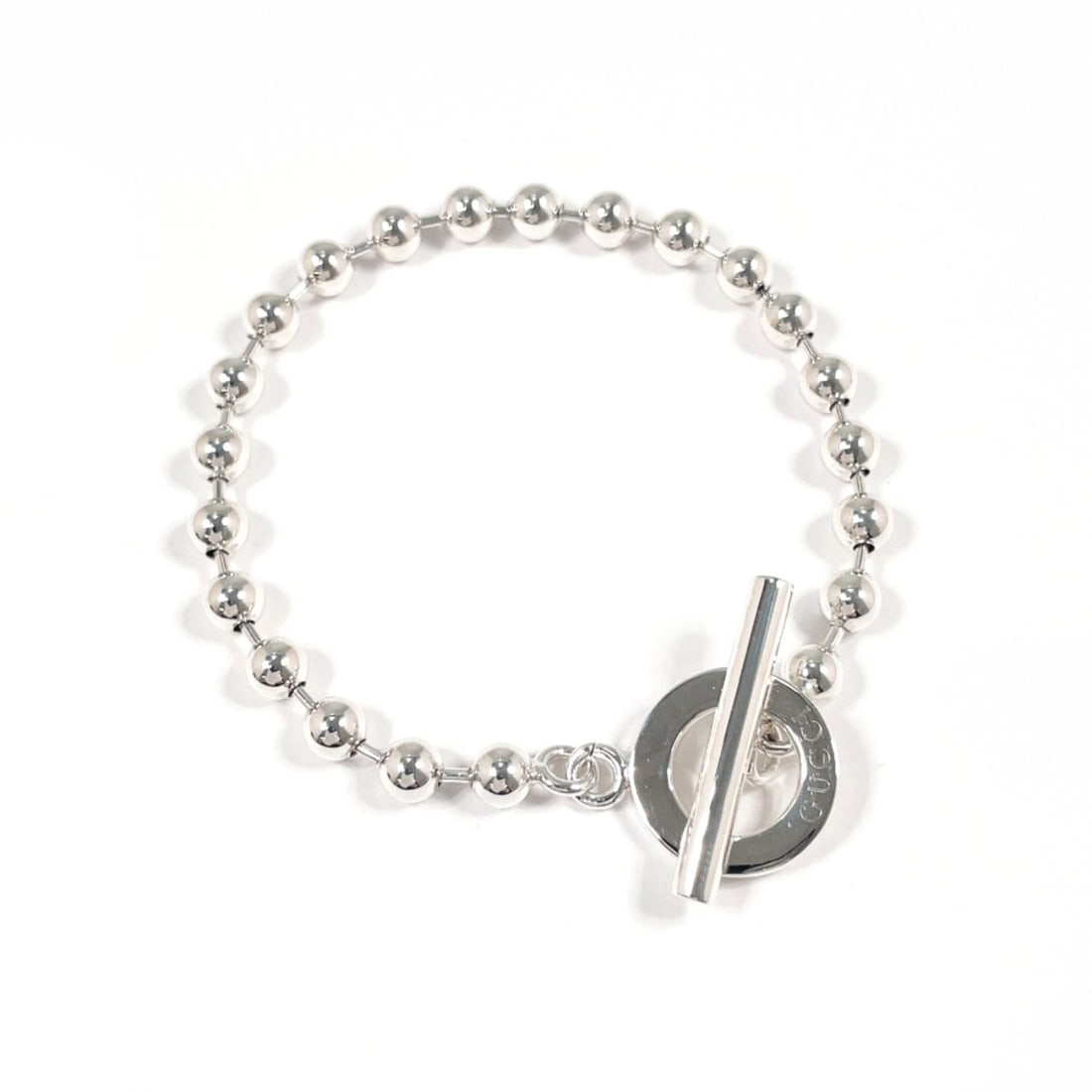 GUCCI Ball Chain Bracelet, Sterling Silver 925, Unisex (1 of 7)