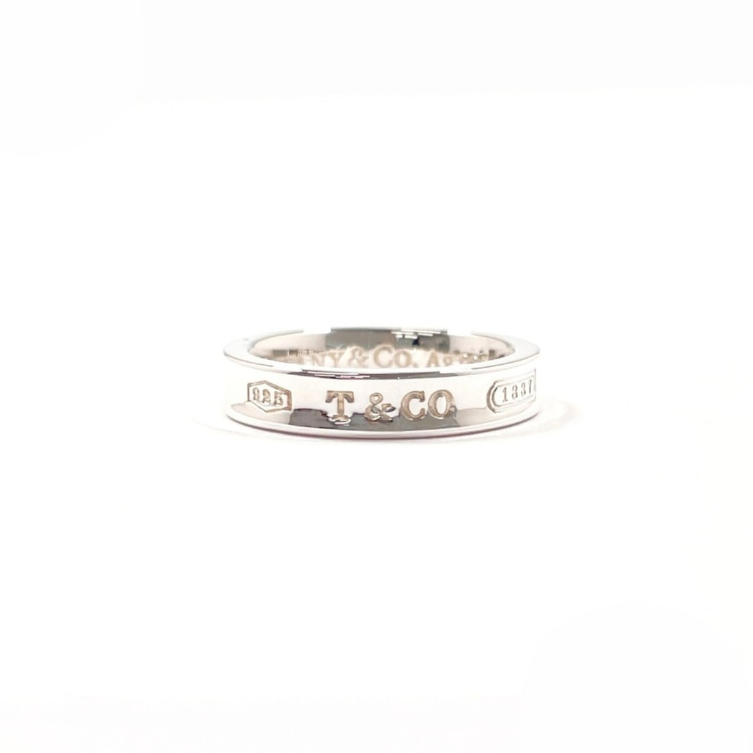 TIFFANY&Co. Tiffany 1837 Narrow Ring, Sterling Silver 925, Size 8.5cm, Women's (1 of 6)