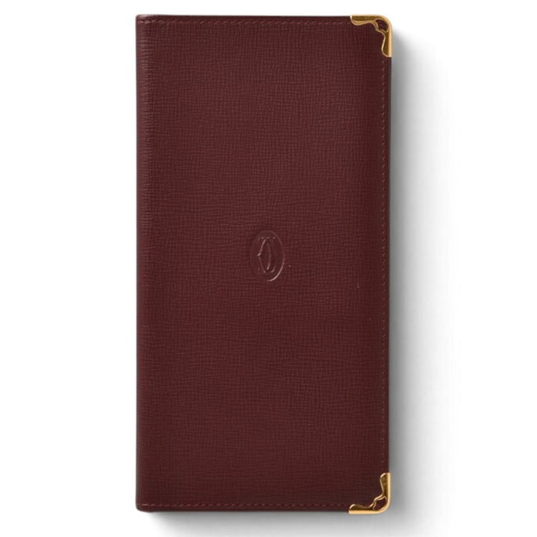 Cartier wallet, billfold, men's, long embossed leather, Must de Cartier, Bordeaux.: --- Catalog ---Category: SizeSize (HxWxD): 9.2cm x 17.5cm x 1cm / 3.62'' x 6.88'' x 0.39''Category: DesignType: Long wallet (bi-fold)Color: BordeauxGender: Men,WomenMaterial: Leather Category: General