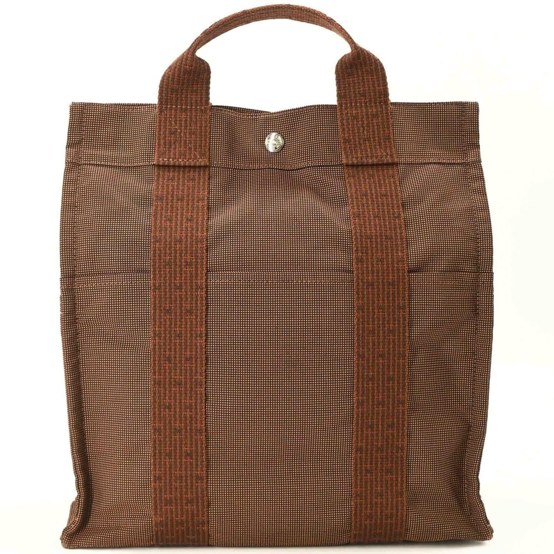 HERMES Hermes Herline Ad MM Nylon Canvas Tote Backpack for Men and Women, Brown: --- Catalog ---Category: SizeSize (HxWxD): 34.5cm x 32.5cm x 12cm / 13.58'' x 12.79'' x 4.72''Category: DesignType: BackpackColor: BrownStyle: CasualGender: Men,WomenMaterial: Nylon canvas Category: G