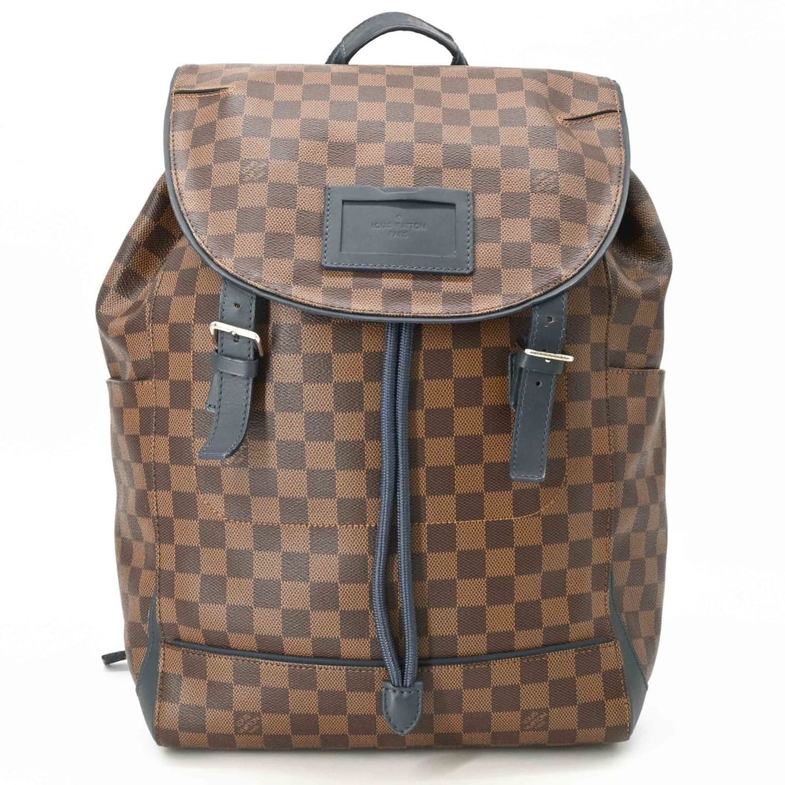 LOUIS VUITTON Damier Runner Backpack, Leather, Brown/Navy, N41377 (1 of 19)