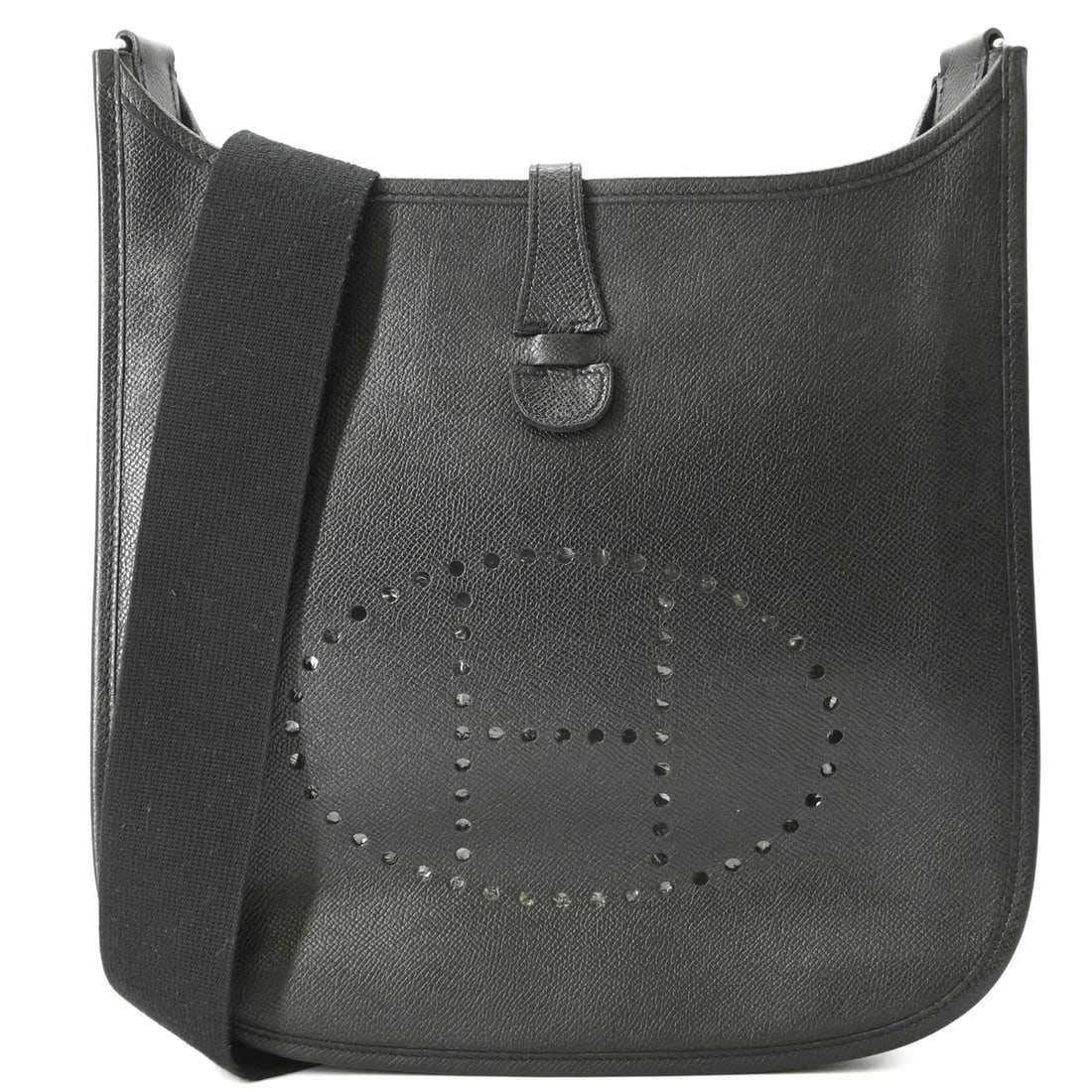 HERMES Evelyne 2PM Shoulder Bag, Leather (Veau Epsom), Black, Women's (1 of 16)