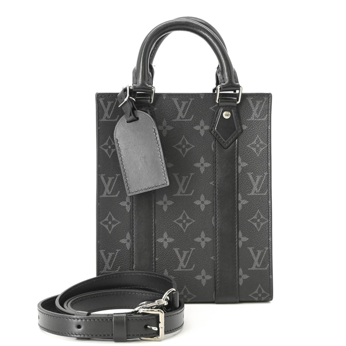 LOUIS VUITTON Louis Vuitton Monogram Canvas Sac Plat Shoulder Bag Handbag Men's Women's Black M46453 (1 of 16)